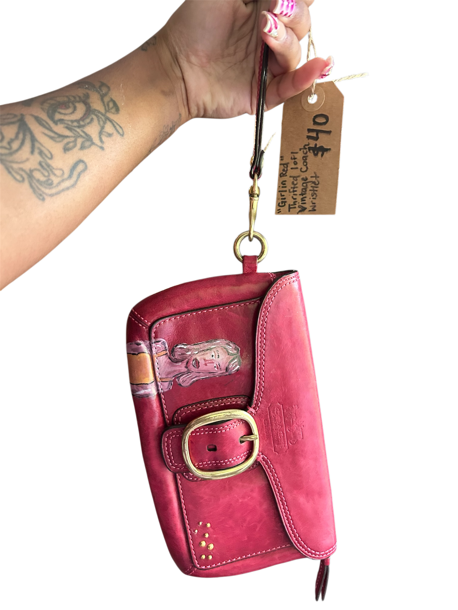 “Girl in Red” Coach wristlet